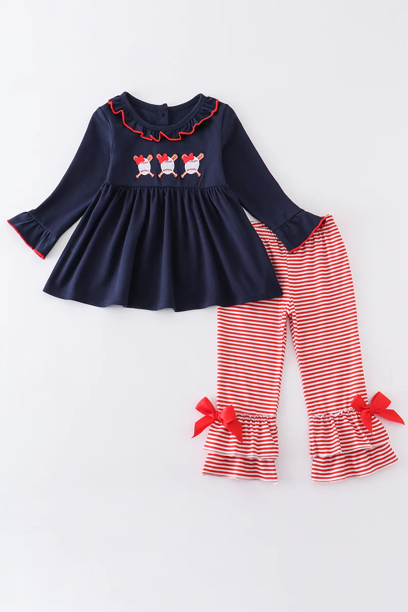 Navy Baseball Girl Set