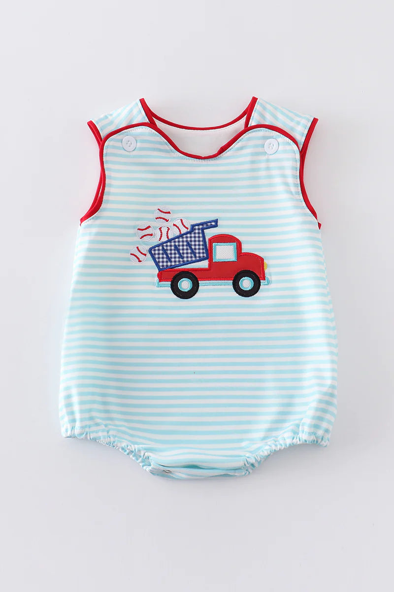 Blue Stripe Truck Baseball Boy Bubble